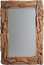 Avila Wandspiegel - 140x6x80 cm - Teak Wortelhout - spiegel rond, spiegel goud, wandspiegel, wandspiegel rechthoek, wandspiegel industrieel, wandspiegel zwart, wandspiegel rond, wandspiegels woonkamer, decoratiespiegel