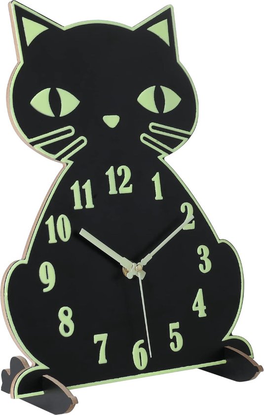 Klok Stellar - Horloge murale - Klok de dessin animé - Glow in the dark horloge - Horloges - Klok pour enfants - Horloge murale moderne - Klok Chat
