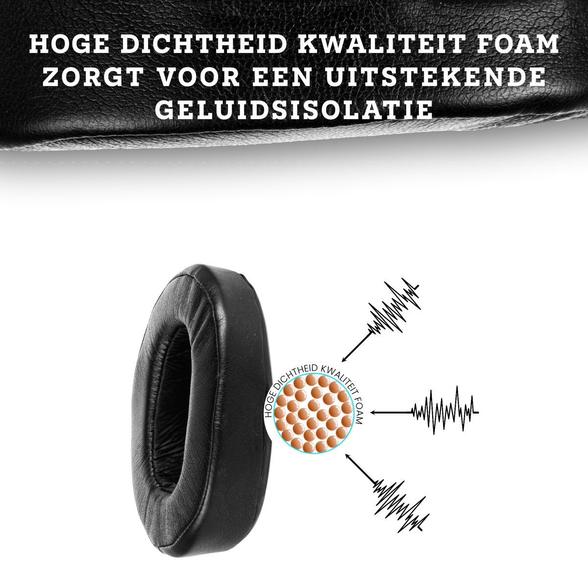 Yizhet Vervangende Oorkussens – Compatibel Met Sony MDR-1A, 1ADAC En 1ABT, Zacht Eiwitleer En Traagschuim, 1 Paar (zwart)