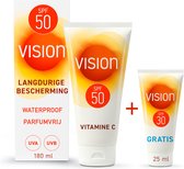 Vision Zonnebrand lotion - SPF 50 - 180 ml – Nu met gratis on the go tube SPF 30 25 ml lotion