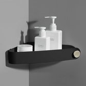 Plastic doucheplank zonder boren doucheplank douchemand wordt geleverd met een kleine ronde haak douchemand aan de muur gemonteerd voor keuken en badkamer, Dummes Black
