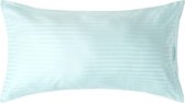 Homescapes kussensloop 50 x 90 cm met satijnen strepen - aqua, draaddichtheid 330