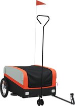 vidaXL - Fietstrailer - 45 - kg - ijzer - zwart - en - oranje