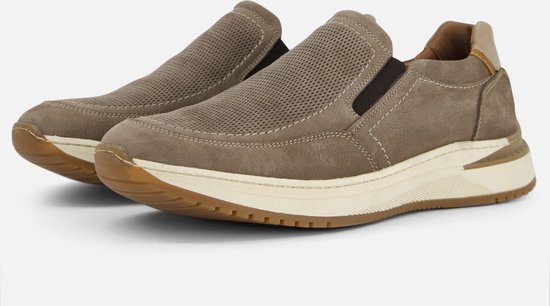 Outfielder Instappers taupe Nubuck - Maat 41
