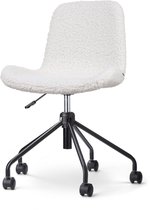 Chaise de bureau Nout-Fé teddy blanc cassé - piètement noir