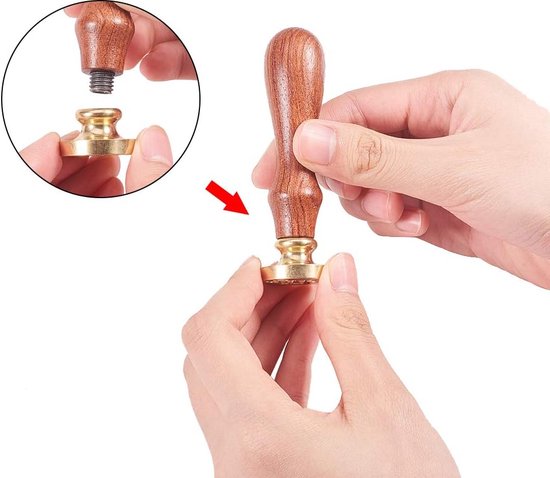 Wax Seal Stempel, ANBOSE Bee Wax Afdichting Stempel met Houten Handvat Koperen Seals, Vintage Retro Honing Zegellak Stempel voor Brief Kaarten Uitnodigingen