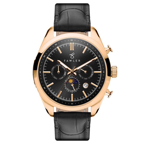 Perseus | Black & Rose Gold-Tone Automatic Day/Night Watch