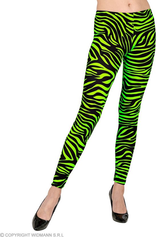 Widmann - Jaren 80 & 90 Kostuum - 80s Legging Kate Neon Groen Vrouw - Groen - Large / XL - Carnavalskleding - Verkleedkleding