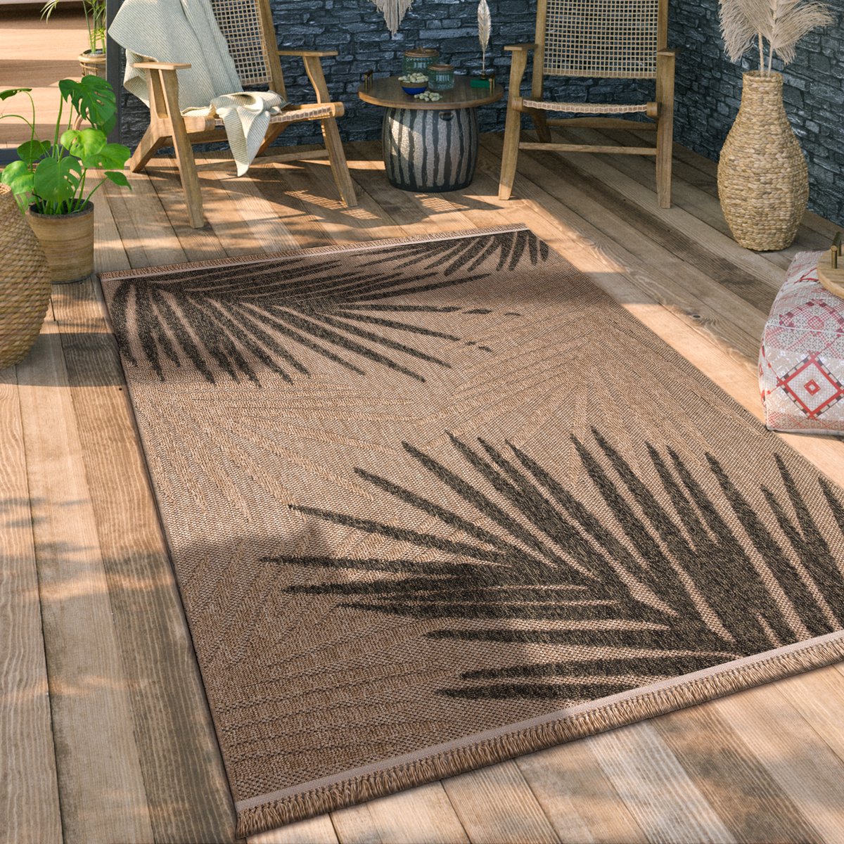 Paco Home Buiten Vloerkleed Voor Balkon Terras Keuken Tapijt Boho Bloemen Geometrisch 240x340 cm