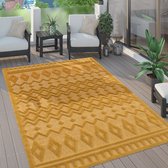 Paco Home Vloerkleed Tapijt Voor Binnen En Buiten Terras Keuken Scandinavisch Eenkleurig 120 cm Rund