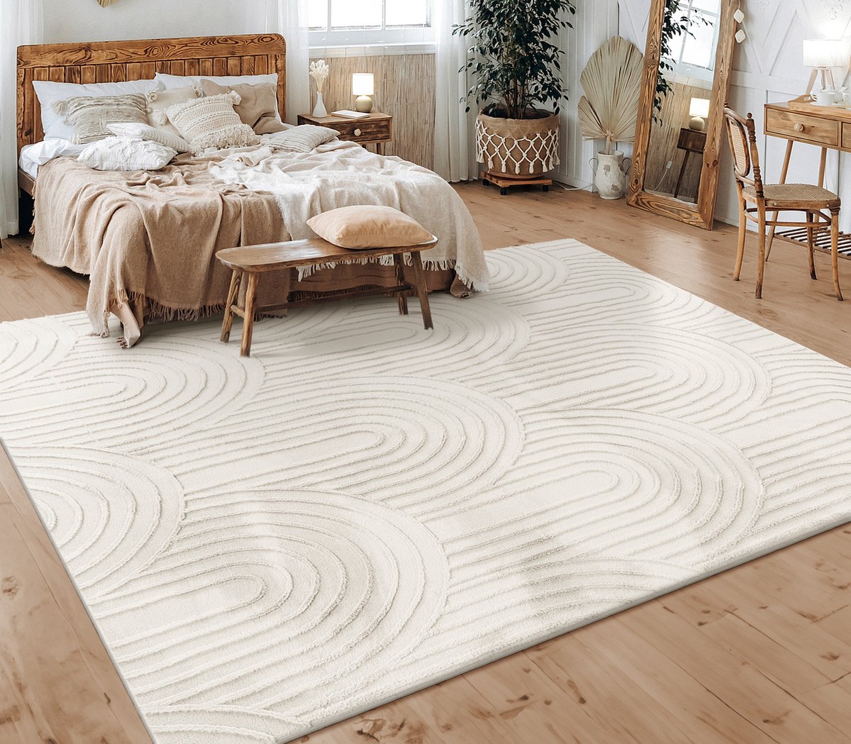 Paco Home Vloerkleed Woonkamer Laagpolig Patroon Scandinavisch Boho Patroon Geometrisch 160x220 cm