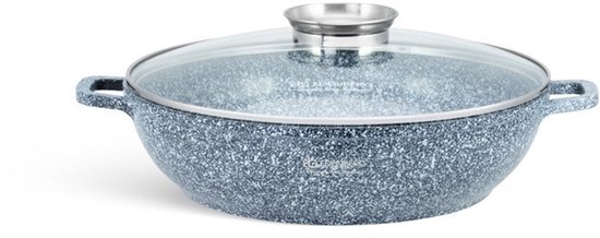 Edënbërg Stonetec Line - Poêle wok avec couvercle - Céramique - Ø 24 cm - 2,5l - Revêtement antiadhésif 3 couches