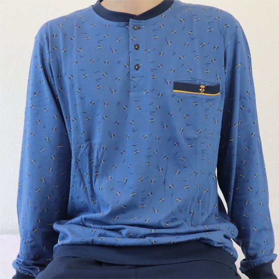 Paul Hopkins - Heren Pyjama - Geprint Dessin - Licht Blauw. - Maat S