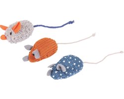 Flamingo Floera - Speelgoed Katten - Ps Floera Muis Blauw S 16cm - 3st - 131111 - 3st