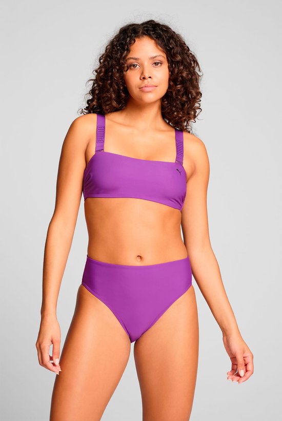 Puma Bas de bikini taille haute Slip Violet