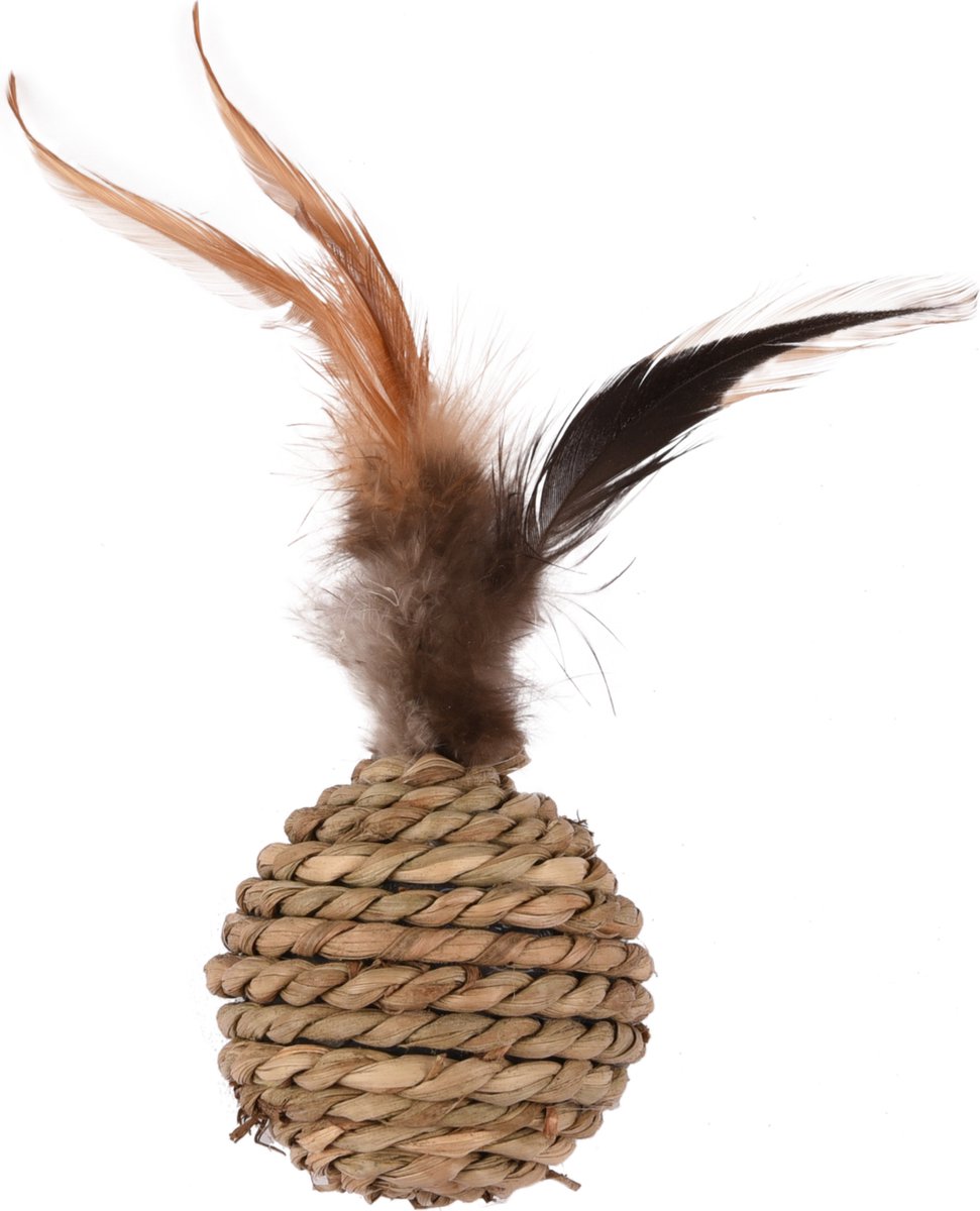 Flamingo Babs - Speelgoed Katten - Ps Bal Babs + Veren Bruin 16cm - 1st - 128668 - 1st
