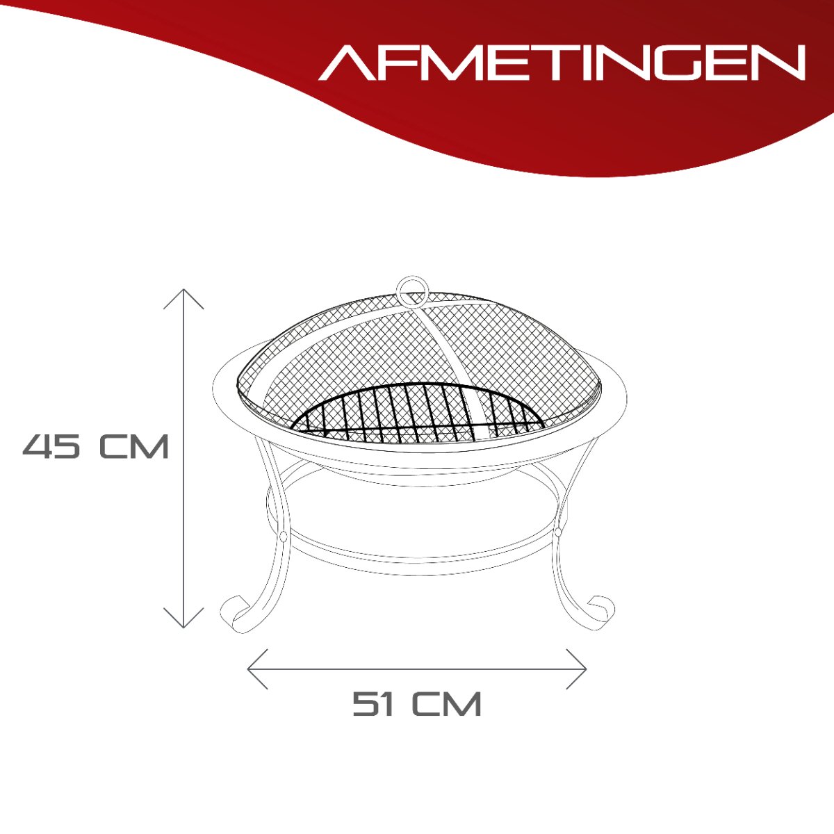 RedFire Atlanta Fire Bowl - Ø 51 cm - Black