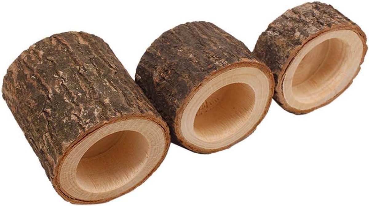Houten theelichthouder, 12 stuks, kaarsenhouder, personaliseren