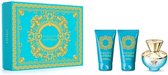 Versace Dylan Turquoise pour Femme Giftset - 50 ml d'eau de toilette vaporisateur + 50 ml de gel douche + 50 ml de gel corporel - coffret cadeau pour femme