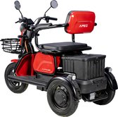 Tricycle électrique, moteur 1000 W, 2-3 places, APM2 rouge, Autonomie jusqu'à 36 km,