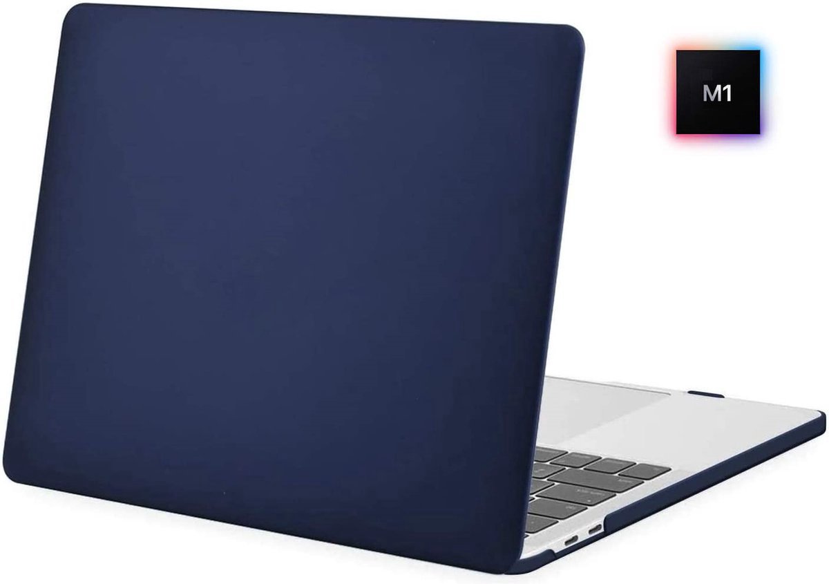 Laptophoes - Geschikt voor MacBook Pro M1 Hoes Case - 13 inch - A2338 (2020) - Navy Blauw