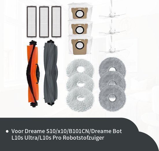 Replacements® onderdelen geschikt voor Dreame L10S Ultra, X10 en S10 van Replacements - 17-delig