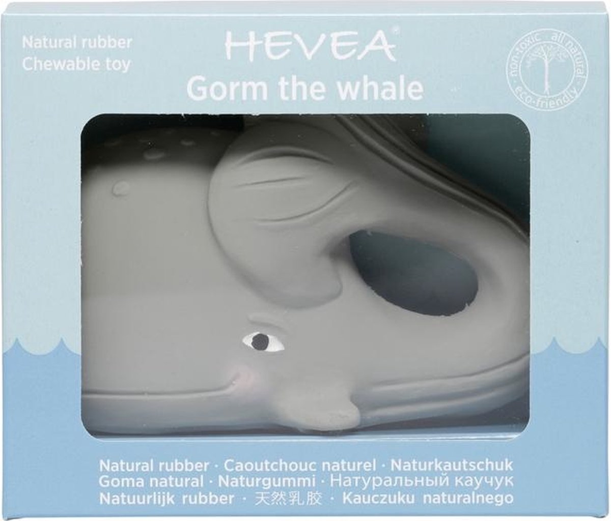 Goedkoopste Hevea Gorm the Whale - Bijtspeeltje - Grijs - Plasticvrij - Veilig - Stimuleert ontwikkeling