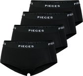 Pieces 4-Pack Dames shorts - Solid - XL - Zwart.