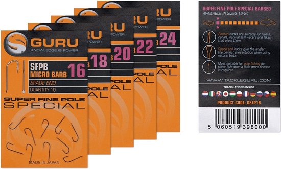 Guru SFPB Micro Barb - Spade End (10 pcs) - Maat : haak 24 van Guru — afbeelding 5