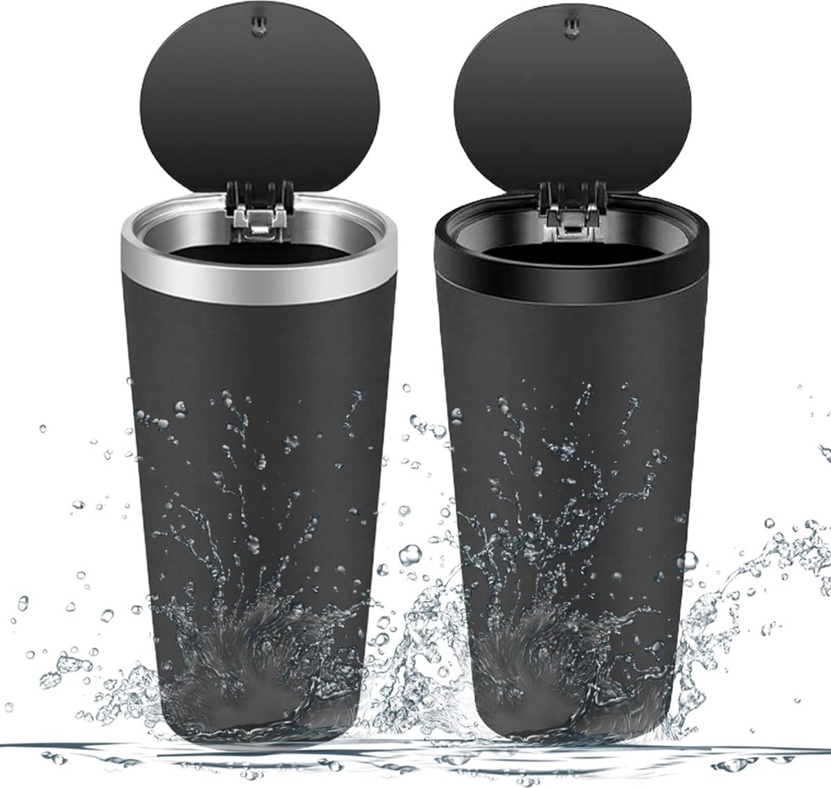 Goedkoopste Set van 2 auto-vuilnisbakken met deksel, mini-voertuigvuilnisbak Auto-prullenbak Bekerhouder Bekerhouder Draagbare auto-vuilnisbak Auto-vuilnisbak voor auto thuis keuken kantoor