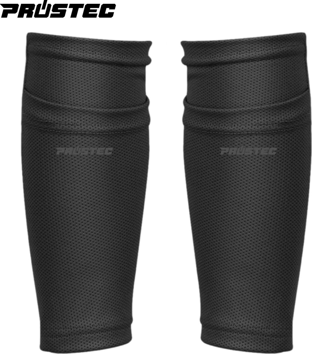 Prostec Scheenbeschermer Sokjes - Scheenbeschermer Sleeves - Shin Guard Lock - Maat M - Zwart