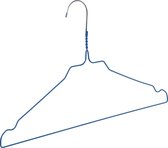 De Kledinghanger Gigant - 25 x Draadhanger / stomerijhanger metaal blauw gecoat (Ø 2,4 mm) met rokinkepingen, 41 cm