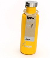 RVS fles Basic Steel Bottle 1L S/S Cap - Geel