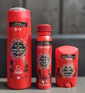 Old Spice 3in1 White Wolf-mix 3in1 body-hair-face wash- Deodorant spray- Deodorant stick 3 st