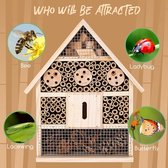 Design insectenhotel met natuurlijke materiaal - Voor bijen, lieveheersbeestjes en vlinders - Om op te hangen26 x 10.5 x 30.5 cm