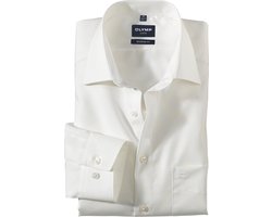 OLYMP Luxor modern fit overhemd - mouwlengte 7 - beige - Strijkvrij - Boordmaat: 39