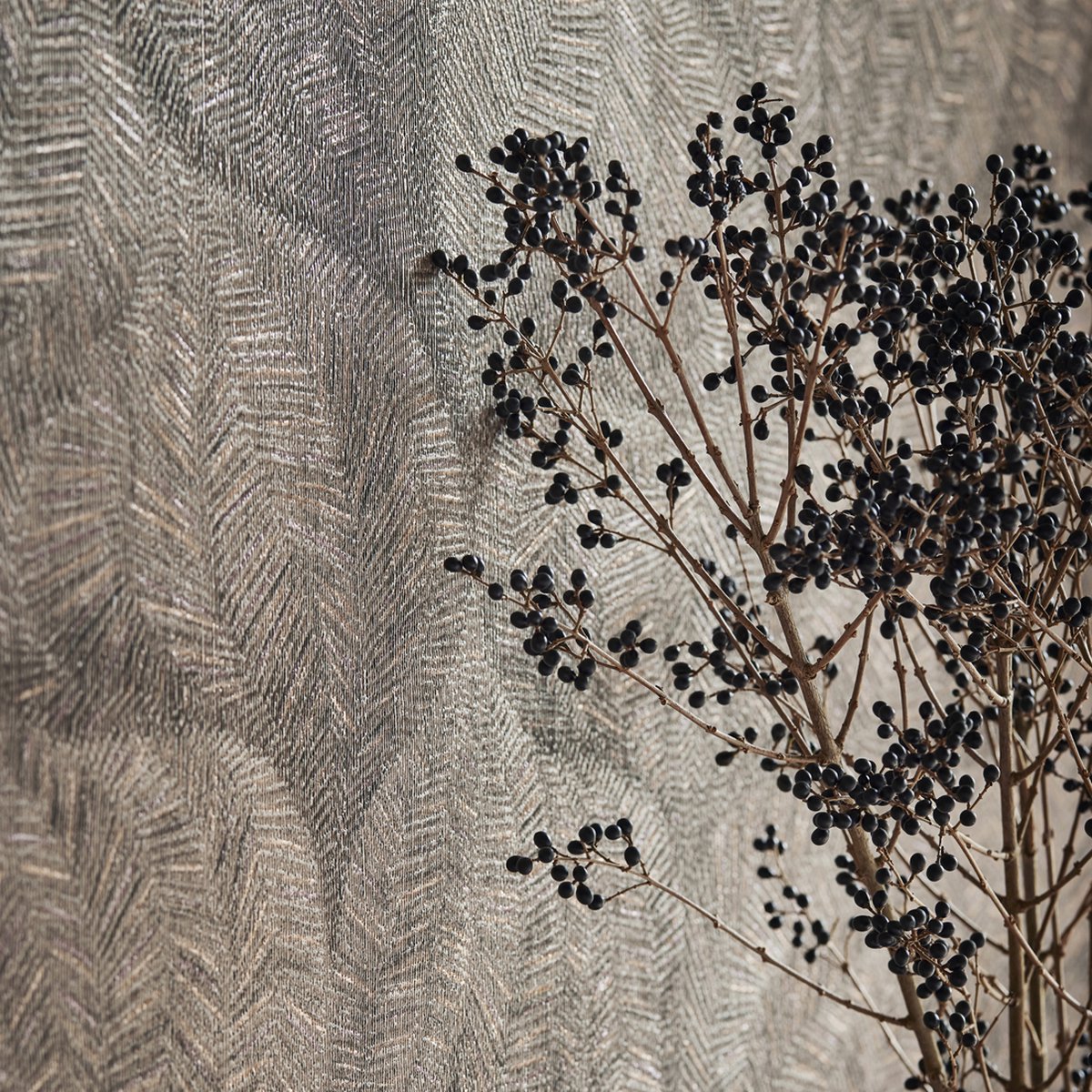 Riviera Maison RM Wallpaper Palazzo grey - Vinyl, Non-Woven Backing - Bruin - 9.2x53.5x8.3 cm