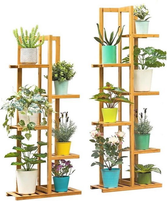 SONGMICS Bamboe Badkamerplank, 3-laags Verstelbaar Plantenrek, Wandmontage Of Standaard, In De Woonkamer, Balkon, Keuken, Natuurlijk En Wit BCB13WN