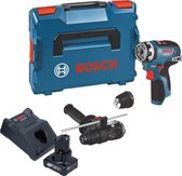 Bosch GSR 12V-35 FC accuboormachine 12 V 35 Nm borstelloos + 1x accu 6.0 Ah + lader + 2x opzetstuk + L-Boxx