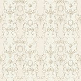 Barok behang Profhome 343922-GU vliesbehang licht gestructureerd in barok stijl mat grijs crèmewit 5,33 m2