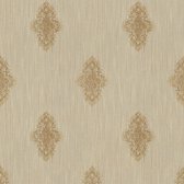 Papier peint baroque Profhome 319463-GU papier peint textile légèrement texturé de style baroque beige mat bronze 5,33 m2