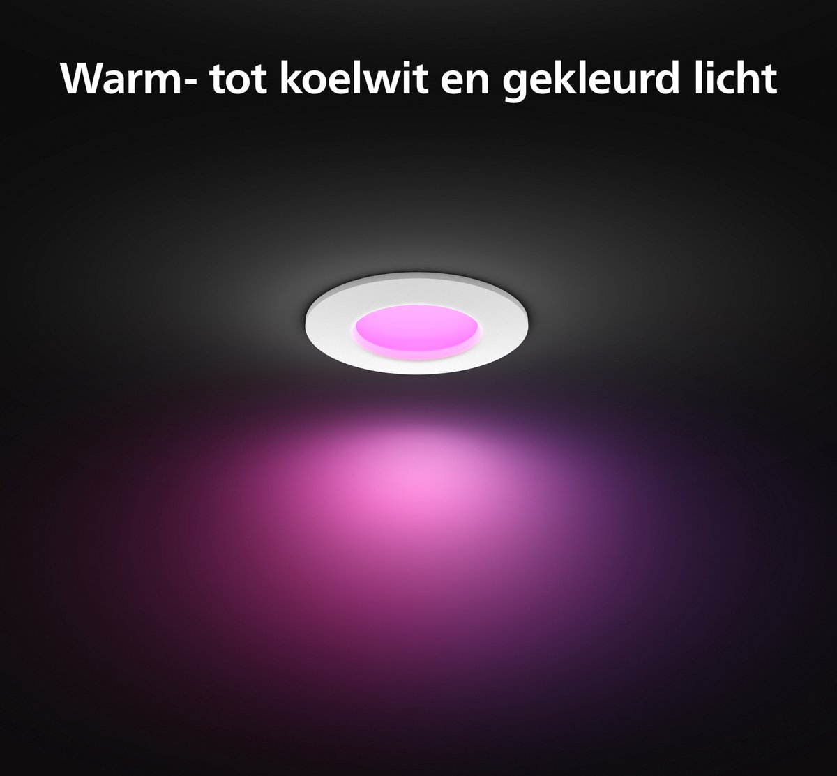 Philips Hue inbouwspot dun - wit en gekleurd licht - Ø90mm - wit — afbeelding 3