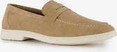 Van Beers suede heren instappers beige - Maat 44 - Echt leer