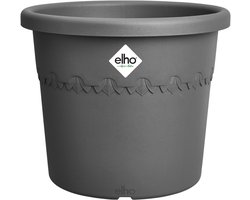 Elho Algarve Cilindro 30cm - Grote Bloempot voor Buiten - 100% Gerecycled Plastic - Antraciet