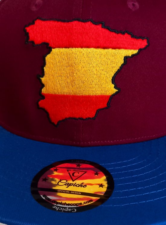 Capiche® Casquette Snapback Espagne - Championnat d'Europe de Voetbal Homme - Rouge Foncé & Blauw - Ajustable avec Fermeture à Pression - Casquette de Sport - Casquette de Football Espagne - ÉDITION LIMITÉE