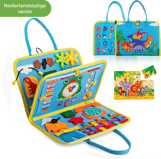 Foto: Busy board montessori speelgoed 1 jaar nederlands montessori activiteitenboek educatief speelgoed 1 jaar meisjes motoriek speelgoed voor in de auto klok leren peuter speelgoed 2 jaar jongens meisjes speelgoed 3 jaar jongens speelgoed 4 jaar