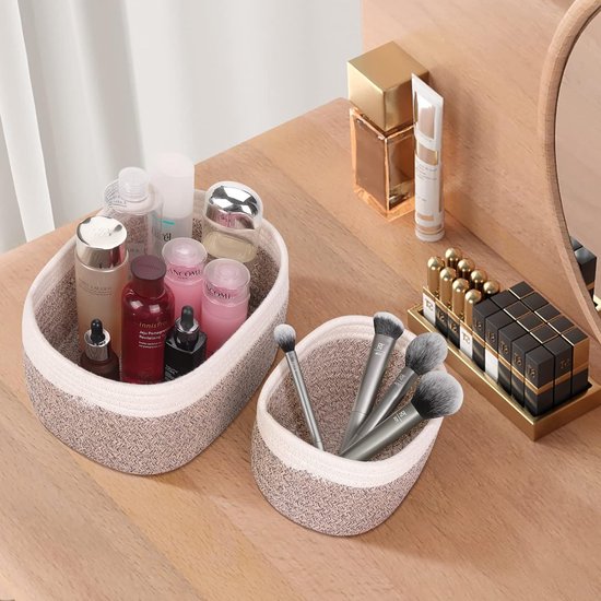 Lot De 4 Paniers Rangement En Corde De Coton - Empilables, Lavables, Pour Chambre Enfant, Salle De Bain, Salon