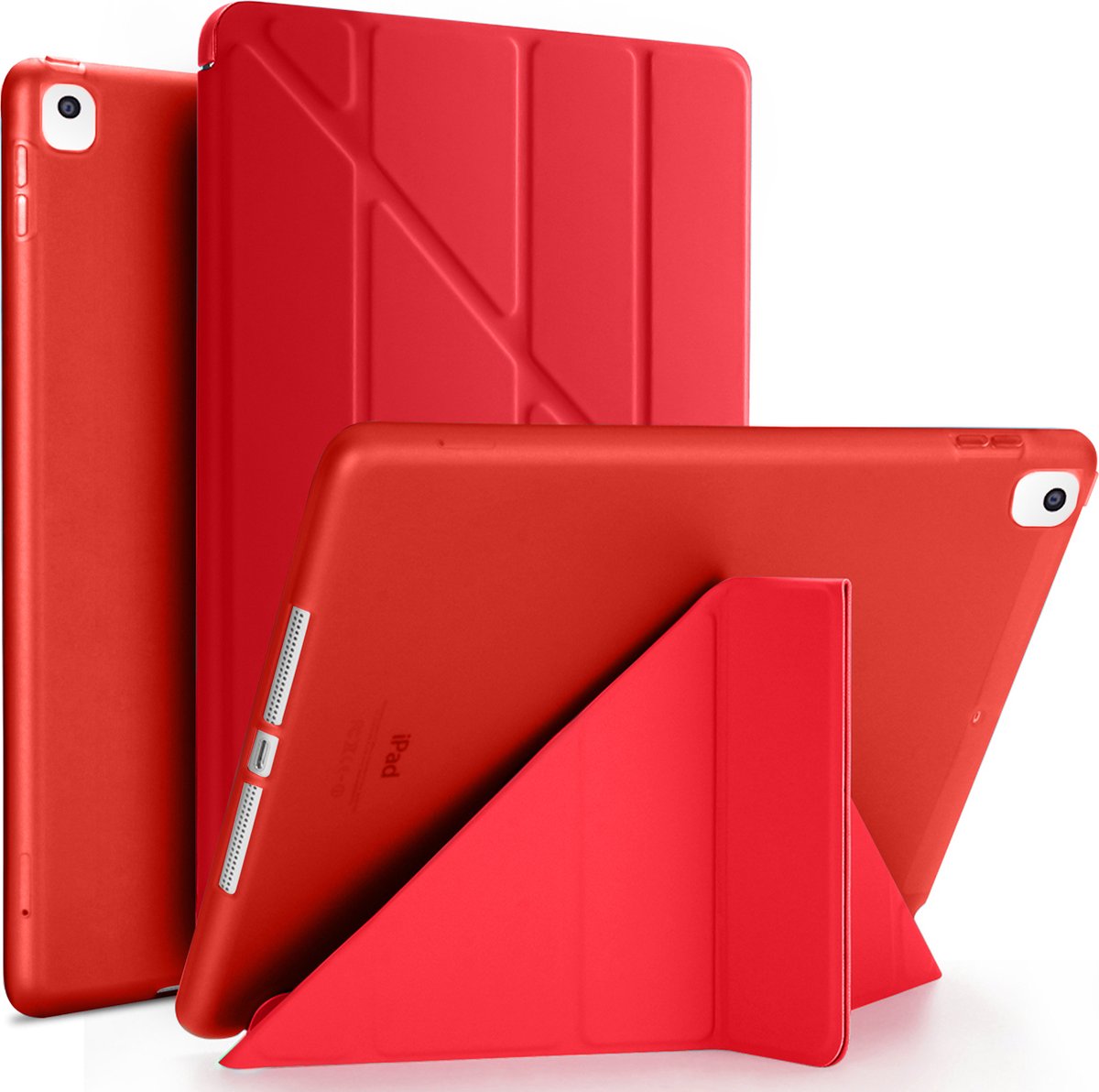 Tablet Hoes geschikt voor iPad Hoes 2019 - 7e Generatie - 10.2 inch - Smart Cover - Rood