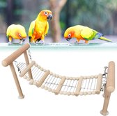 Vogel Ladder Speelgoed | Zitstokken Staan | Papegaaienschommel | Houten Klimladder - Vogelspeelgoed