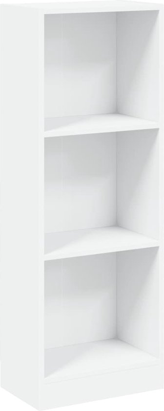vidaXL - Boekenkast - met - 3 - schappen - 40x24x109 - cm - bewerkt - hout - wit